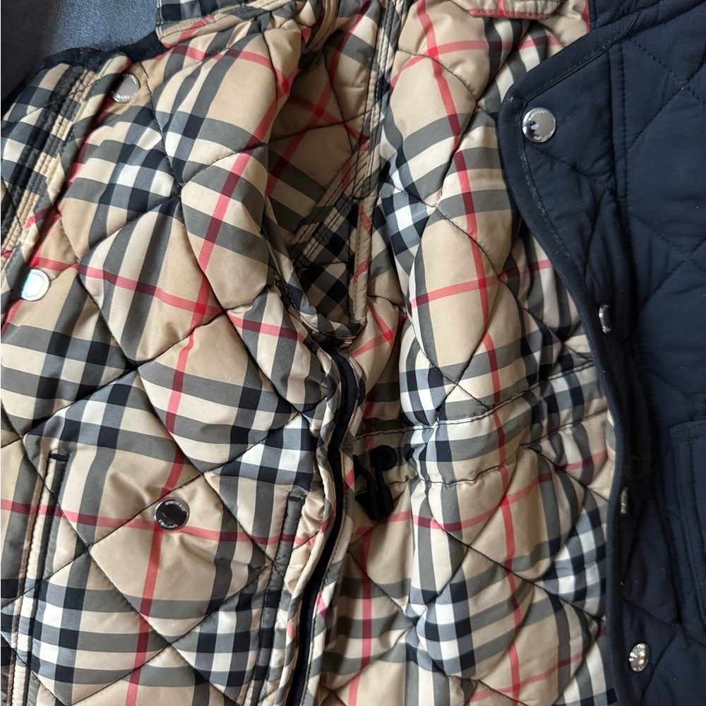 Baby Burberry Beige and Black Quilted Jacket